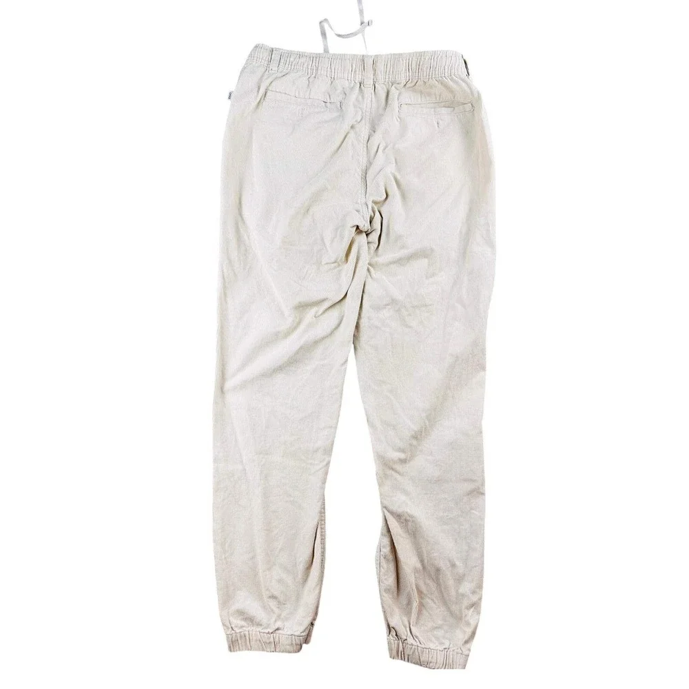 Onia‎ Corduroy Jogger Pants Men L Cream Cotton Elastic Cuffs Drawstring Waist